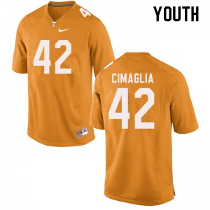 Youth Tennessee Volunteers #42 Brent Cimaglia Orange College Jersey 465854-517