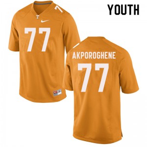Youth Tennessee Vols #77 Chris Akporoghene Orange NCAA Jerseys 808709-258