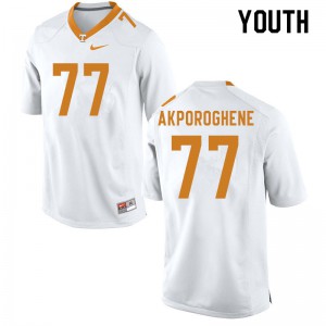 Youth Tennessee Volunteers #77 Chris Akporoghene White Football Jersey 661712-590