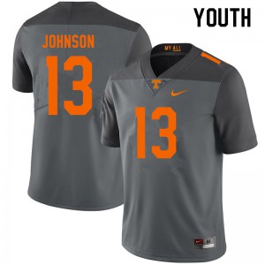 Youth Tennessee Volunteers #13 Deandre Johnson Gray Player Jerseys 805996-122