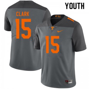 Youth Tennessee Volunteers #15 Hudson Clark Gray College Jersey 785550-732