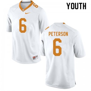 Youth Tennessee Volunteers #6 J.J. Peterson White Football Jersey 945957-174