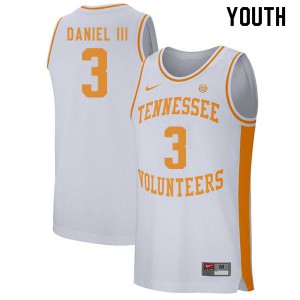 Youth Tennessee Volunteers #3 James Daniel III White Embroidery Jersey 891724-503
