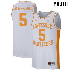 Youth Tennessee Volunteers #5 Josiah-Jordan James White Embroidery Jerseys 524378-693