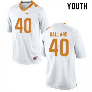 Youth Tennessee Volunteers #40 Matt Ballard White Stitched Jerseys 232126-543