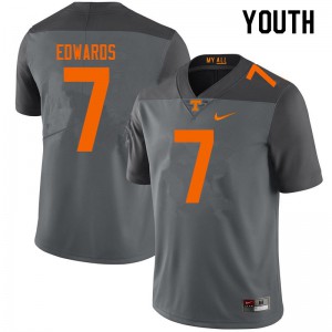 Youth Tennessee Vols #7 Romello Edwards Gray Stitched Jerseys 784327-206