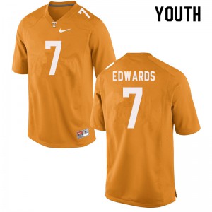 Youth Tennessee Vols #7 Romello Edwards Orange NCAA Jersey 360307-371