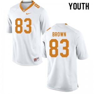 Youth Vols #83 Sean Brown White High School Jerseys 506902-515