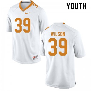 Youth Tennessee Vols #39 Toby Wilson White Stitched Jerseys 186563-779