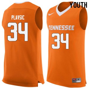 Youth Tennessee #34 Uros Plavsic Orange Stitch Jerseys 857736-690