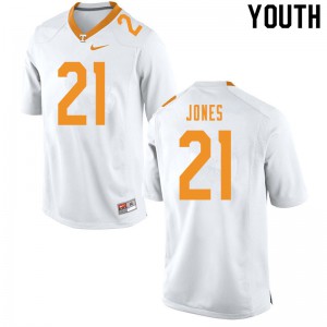 Youth Tennessee Volunteers #21 Bradley Jones White Official Jersey 788614-582