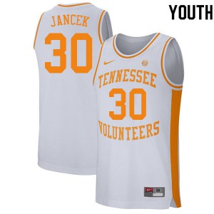 Youth Vols #30 Brock Jancek White Embroidery Jersey 409209-469