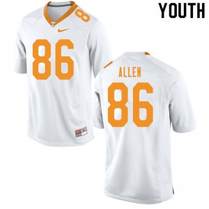 Youth Tennessee Volunteers #86 Jordan Allen White Football Jersey 587903-628