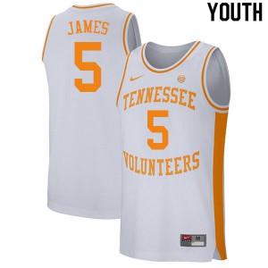 Youth Tennessee #5 Josiah-Jordan James White Basketball Jersey 163254-651