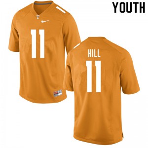 Youth Tennessee Vols #11 Kasim Hill Orange Official Jersey 833637-563