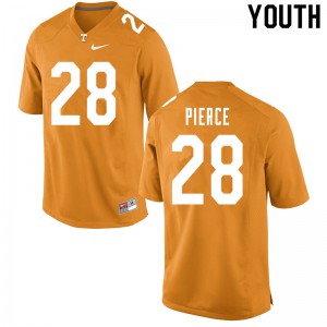 Youth Vols #28 Marcus Pierce Orange University Jerseys 952571-741