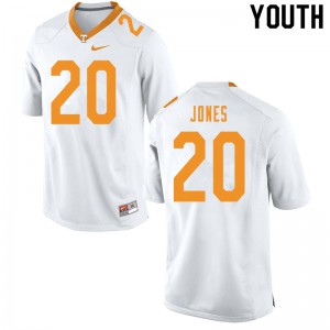 Youth Tennessee Vols #20 Miles Jones White Official Jerseys 113278-366