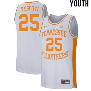 Youth Tennessee #25 Santiago Vescovi White Embroidery Jersey 251983-745