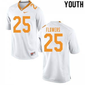 Youth Tennessee Vols #25 Trevon Flowers White Alumni Jerseys 398402-462