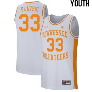 Youth UT #33 Uros Plavsic White College Jersey 338195-373