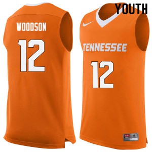 Youth Tennessee Vols #12 Brad Woodson Orange Stitched Jerseys 686610-548