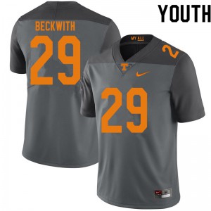 Youth Tennessee #29 Camryn Beckwith Gray Football Jersey 866994-546
