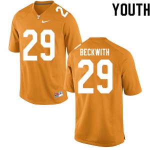 Youth Tennessee Volunteers #29 Camryn Beckwith Orange University Jersey 274895-849