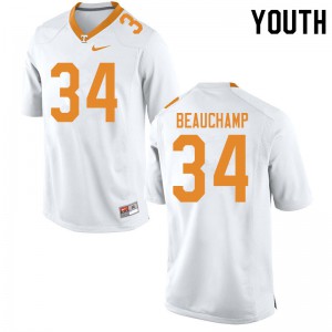 Youth Tennessee #34 Deontae Beauchamp White Official Jersey 871803-866
