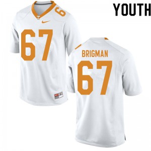 Youth Tennessee #67 Jacob Brigman White University Jerseys 358763-246