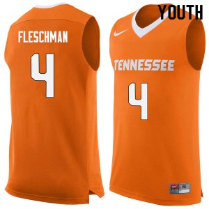 Youth Tennessee Vols #4 Jacob Fleschman Orange Embroidery Jerseys 359791-899