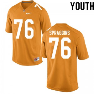 Youth Tennessee #76 Javontez Spraggins Orange Stitched Jersey 338208-378