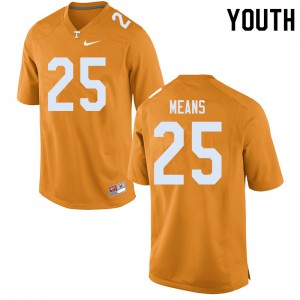 Youth Tennessee Volunteers #25 Jerrod Means Orange Player Jerseys 415335-975