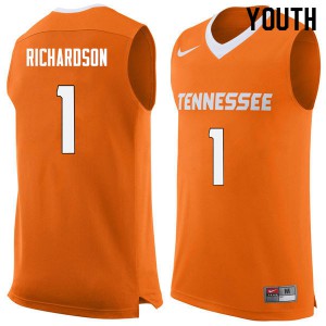 Youth Vols #1 Josh Richardson Orange High School Jerseys 796199-132