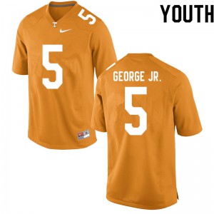 Youth Tennessee Volunteers #5 Kenneth George Jr. Orange Embroidery Jersey 475867-777