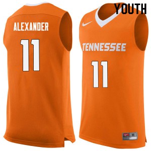 Youth Tennessee Vols #11 Kyle Alexander Orange Stitch Jersey 131879-521