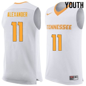 Youth Tennessee Vols #11 Kyle Alexander White College Jerseys 689572-628