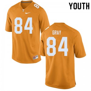 Youth Tennessee Volunteers #84 Maleik Gray Orange Stitched Jerseys 879279-698