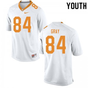 Youth Tennessee Volunteers #84 Maleik Gray White Stitched Jerseys 822671-521