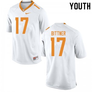 Youth Tennessee #17 Michael Bittner White Embroidery Jerseys 442912-295