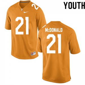 Youth Tennessee Volunteers #21 Tamarion McDonald Orange Official Jersey 420588-146