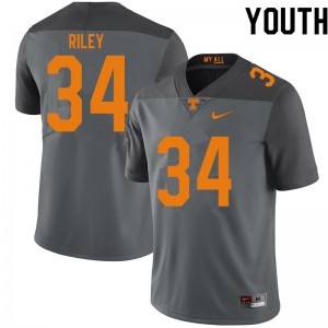Youth Tennessee Volunteers #34 Trel Riley Gray College Jersey 796229-565