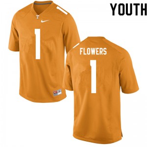 Youth Tennessee Vols #1 Trevon Flowers Orange NCAA Jersey 746507-867