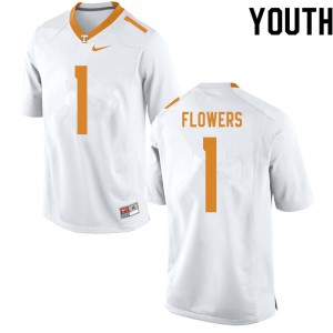 Youth Tennessee Vols #1 Trevon Flowers White NCAA Jersey 668686-562