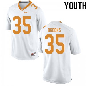 Youth Tennessee Vols #35 Will Brooks White Official Jersey 636027-465