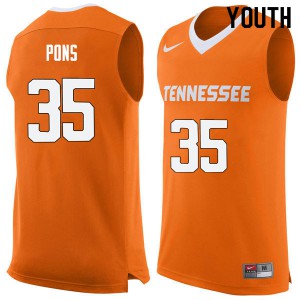 Youth Tennessee Vols #35 Yves Pons Orange High School Jersey 738348-121