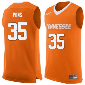 Mens Tennessee #35 Yves Pons Orange High School Jerseys 354869-901
