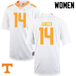 Womens Tennessee #14 Zac Jancek White Official Jersey 626199-136