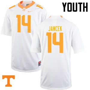Youth Tennessee Volunteers #14 Zac Jancek White Player Jersey 354112-943