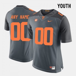 Youth Tennessee Volunteers #00 Custom Grey Official Jersey 121212-798